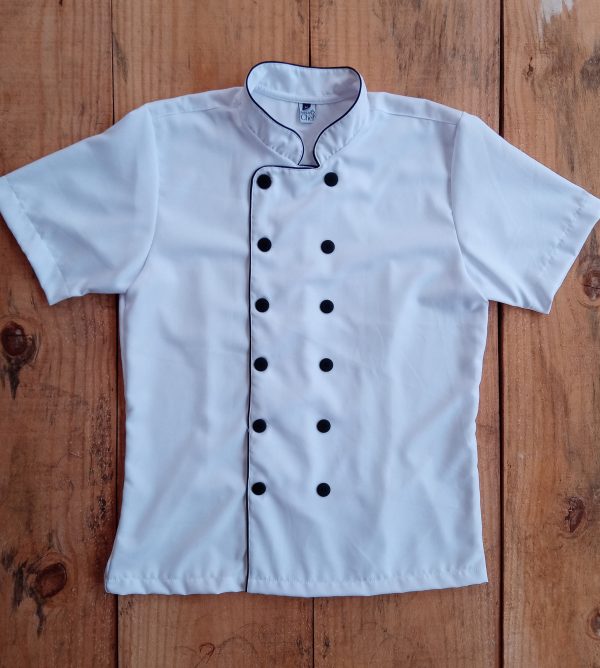 Dolmã Chef Masculino Tradicional Manga Curta GABARDINE